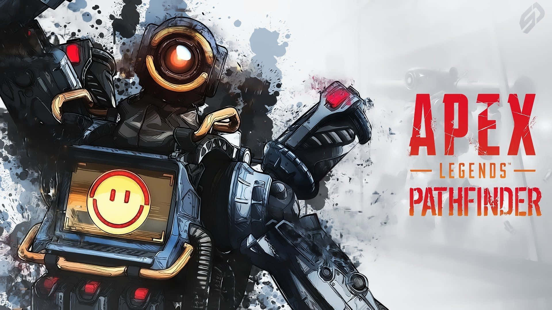Apex Legends Logo With Robot Character Wallpaper