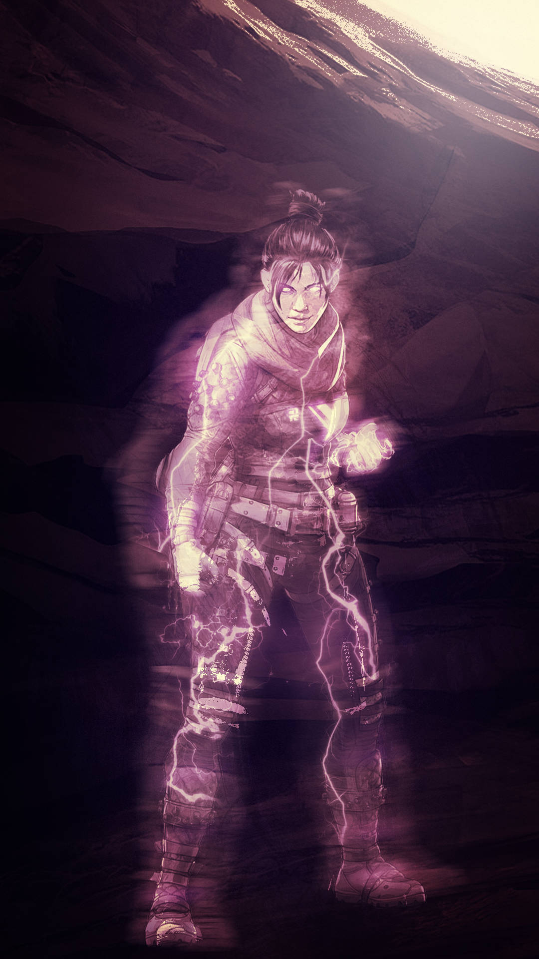 A Purple Man Standing In A Cave Wallpaper