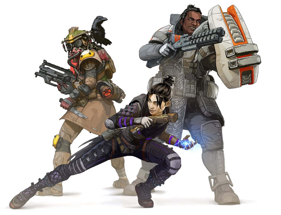 Apex Legends Trio Klaar Voor Actie Achtergrond