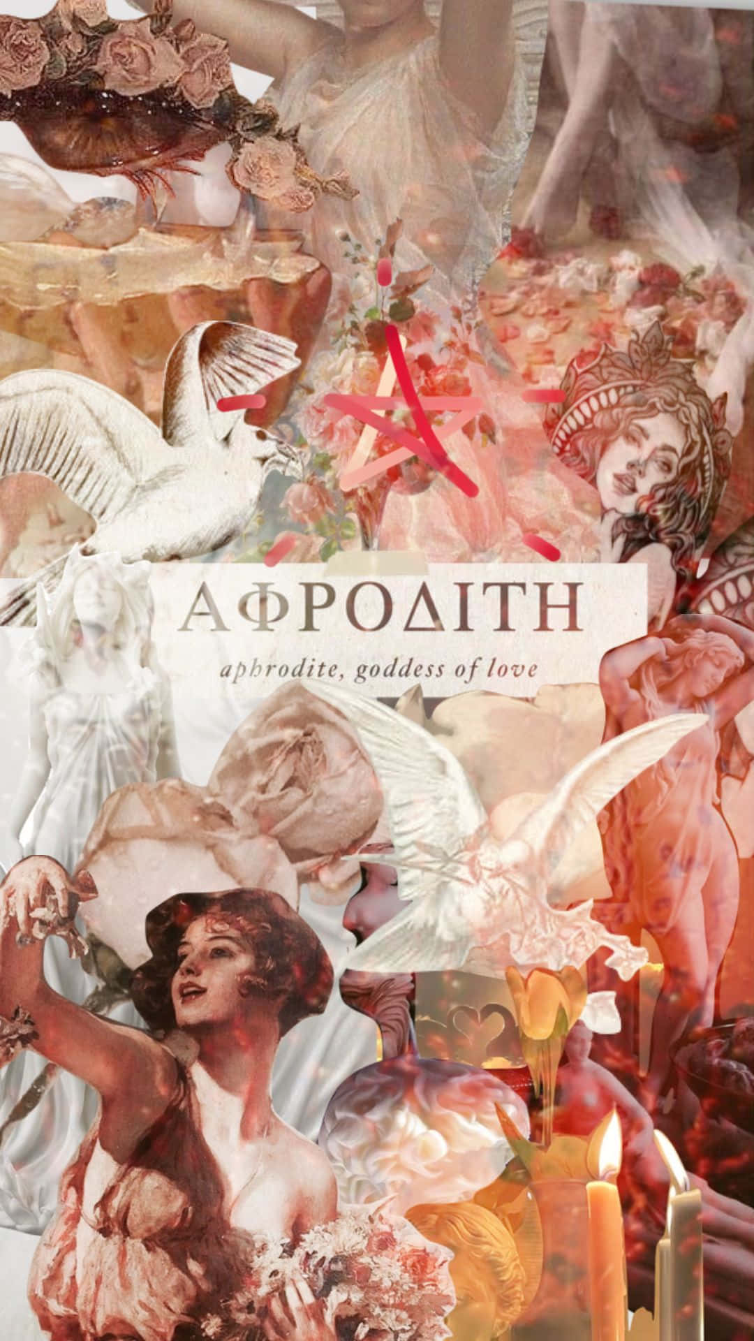 Aphrodite Goddessof Love Collage Wallpaper