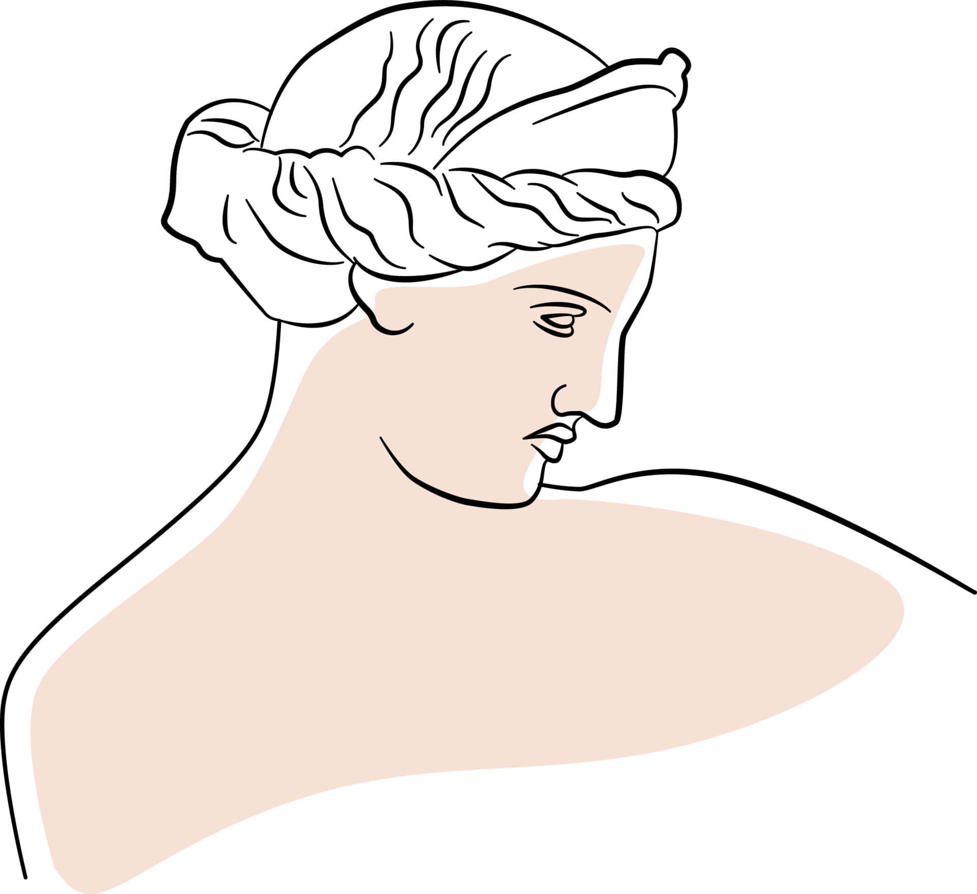 Aphrodite Profile Line Art Wallpaper