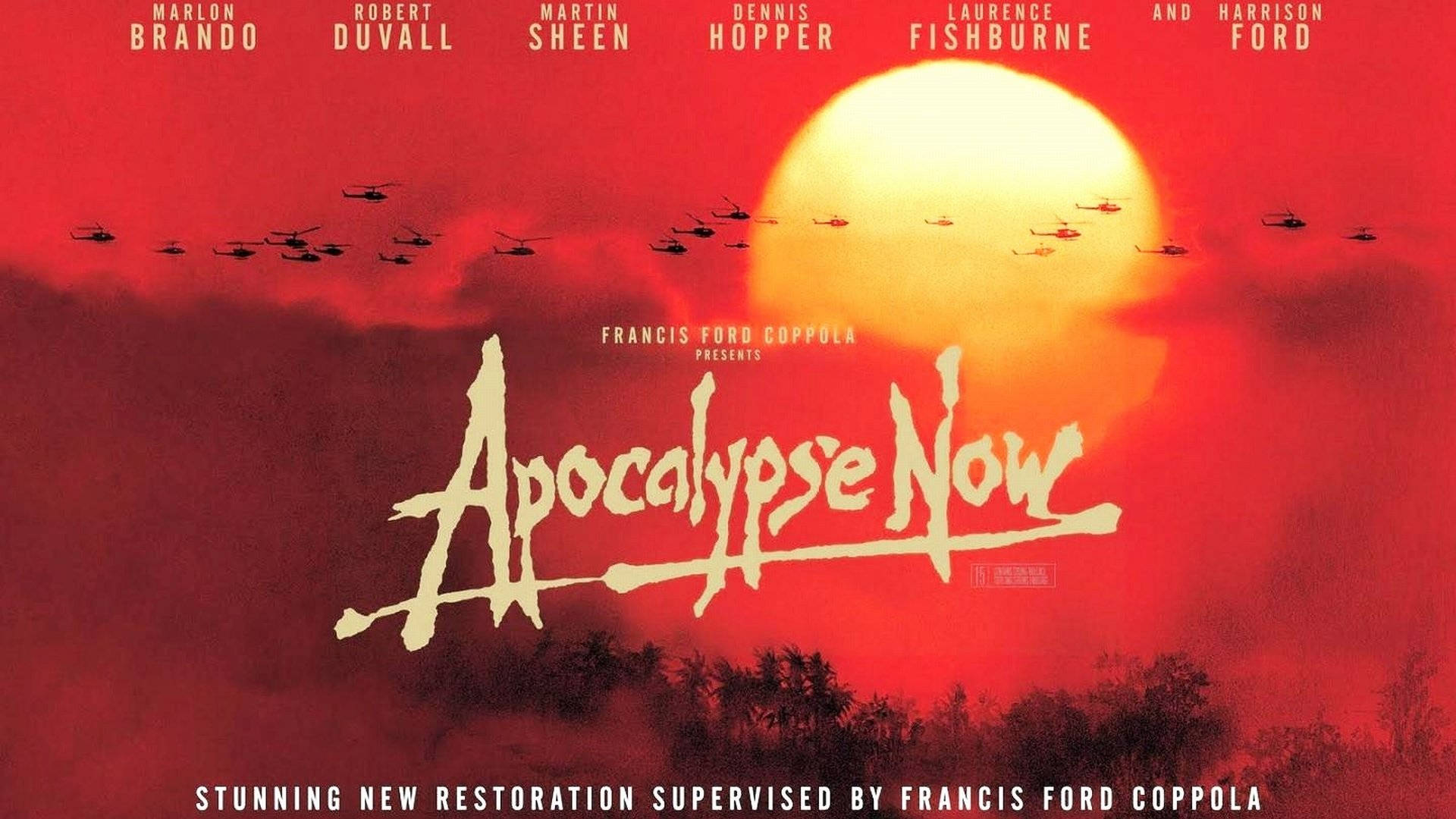 The intense drama of war captured in the iconic scene from Apocalypse Now. Wallpaper