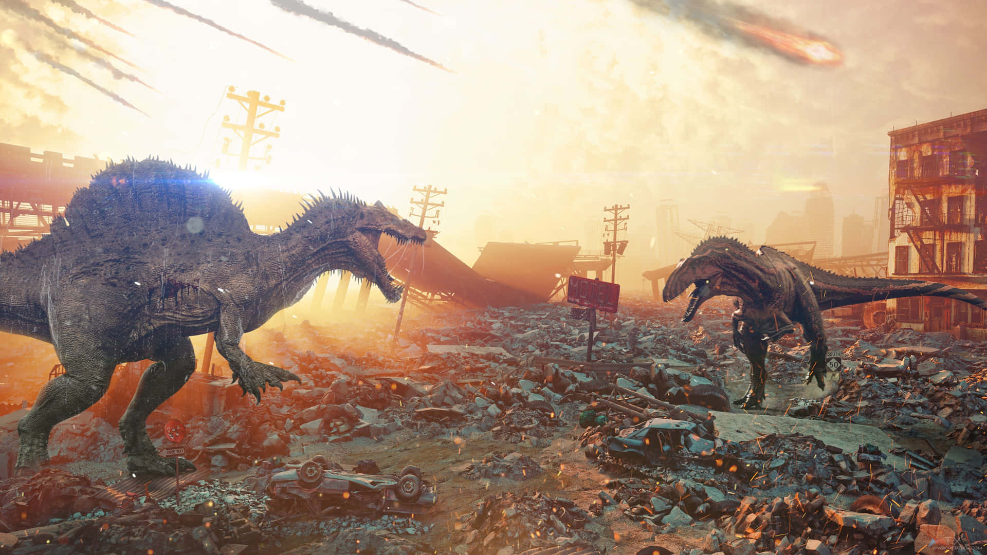 Apocalyptic_ Dinosaur_ Showdown.jpg Wallpaper