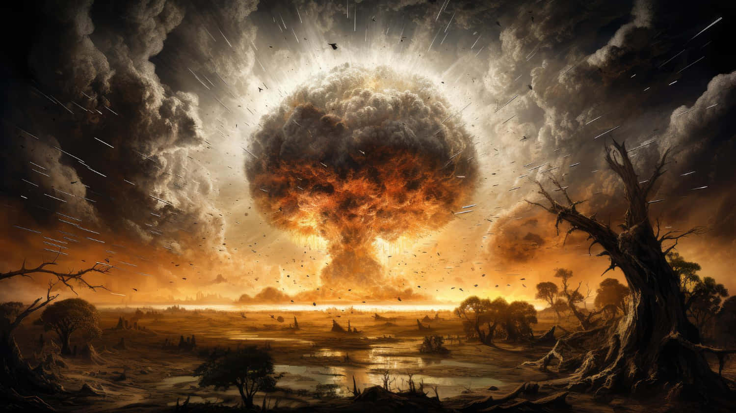 Apocalyptic Nuclear Explosion Artwork Wallpaper