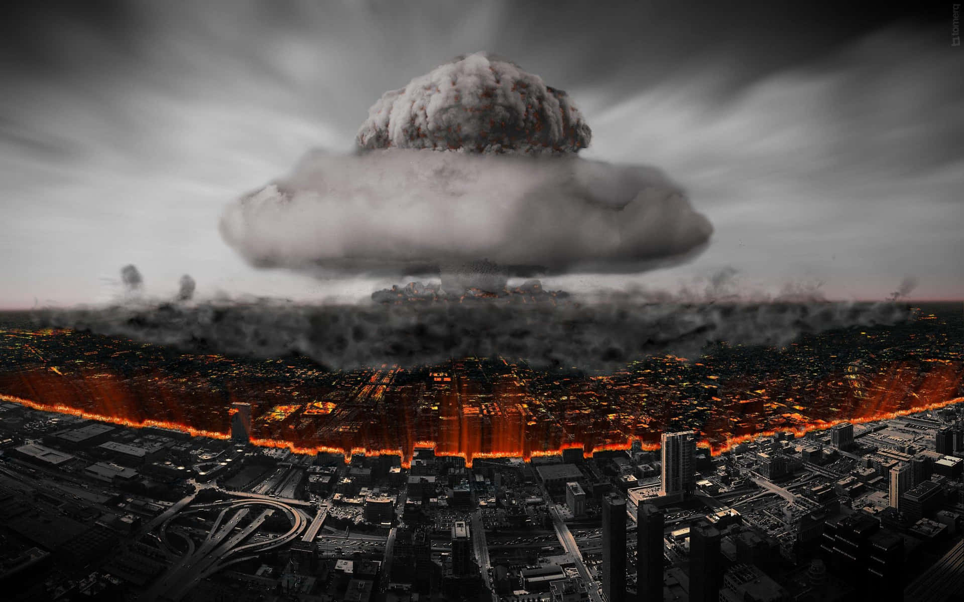 Apocalyptische_ Nucleaire_ Explosie_ Kunstwerk Achtergrond