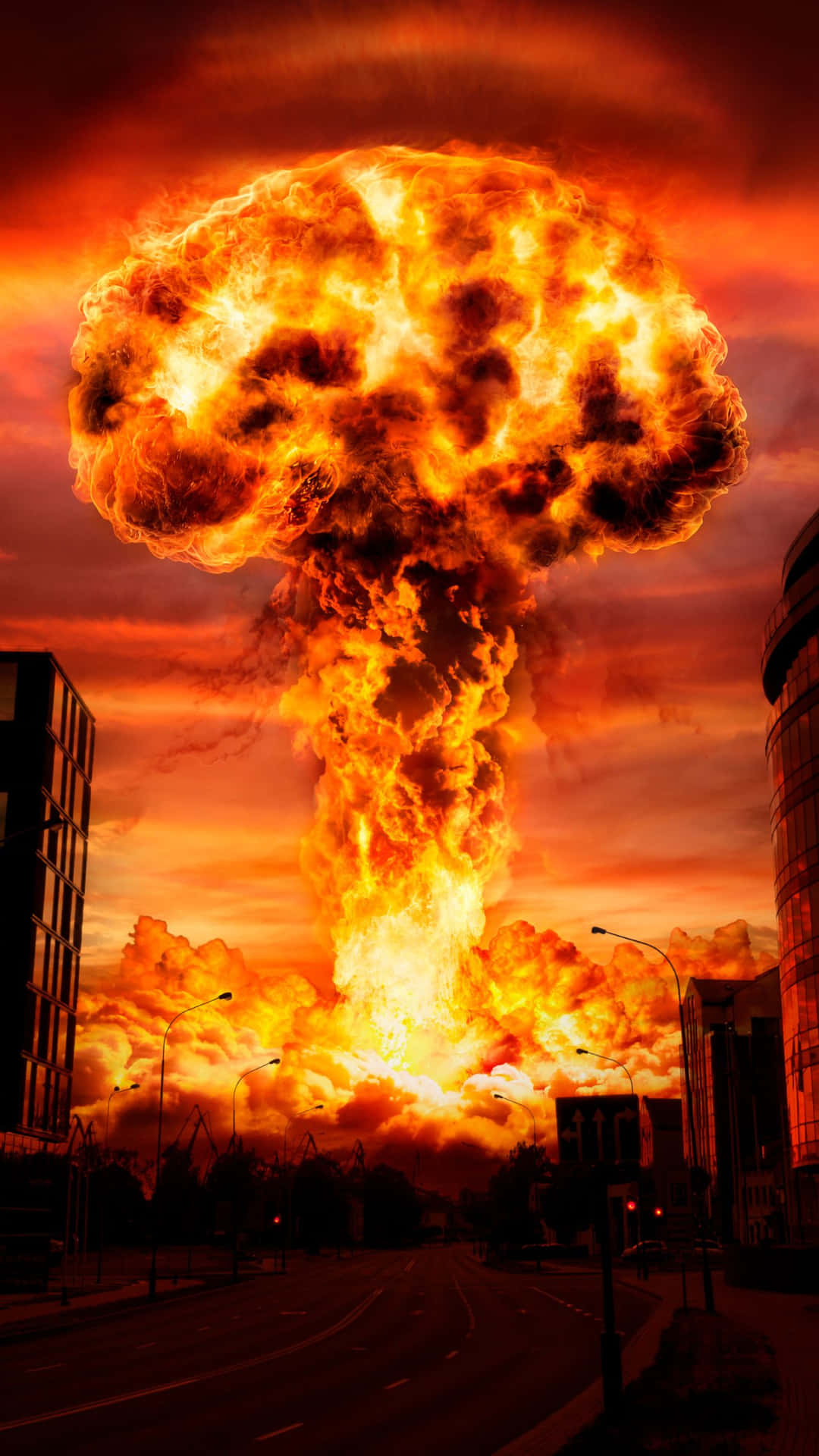 Apocalyptic Nuclear Explosion Cityscape Wallpaper