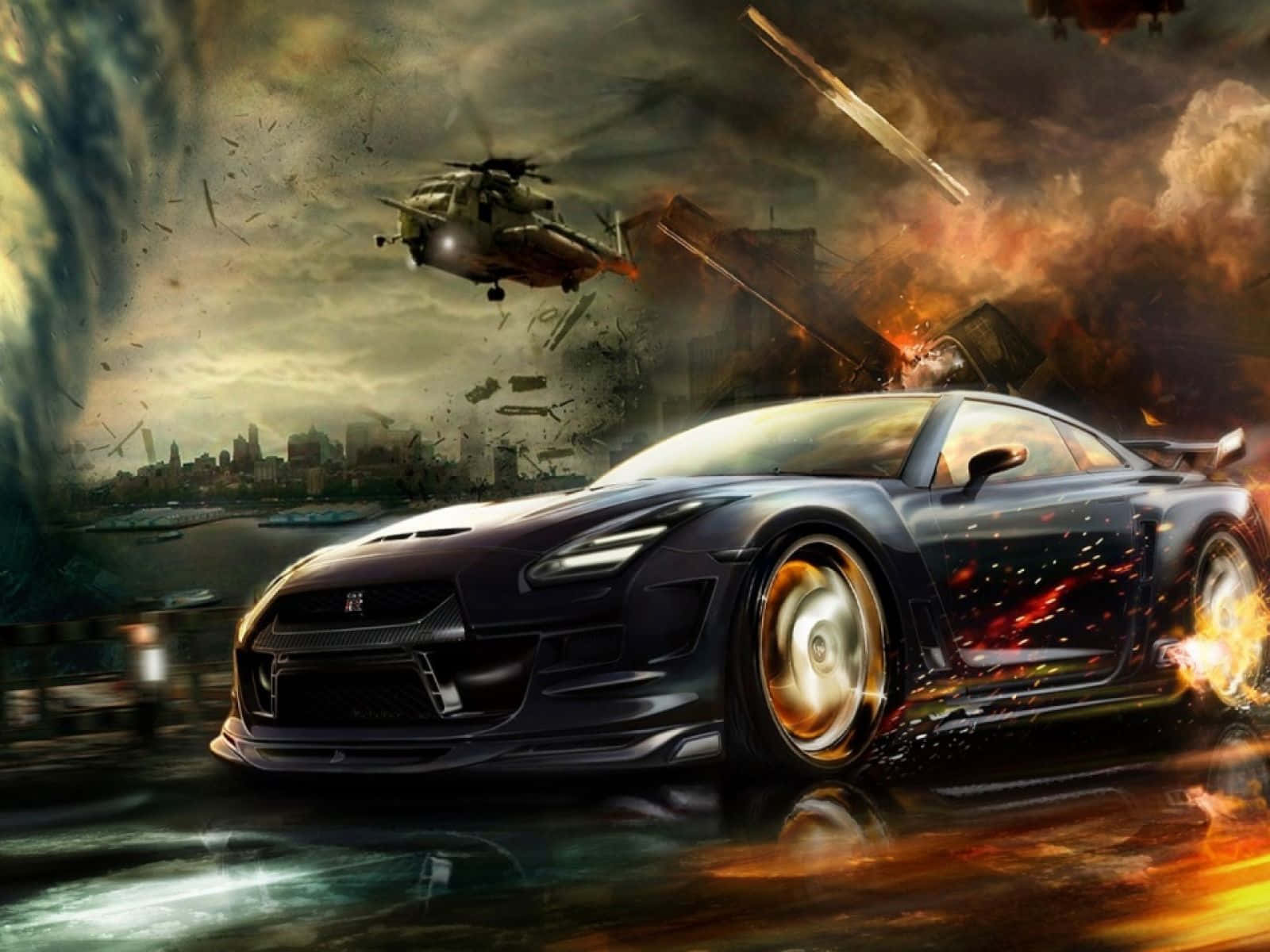 Apocalyptic_ Supercar_ Chase Wallpaper