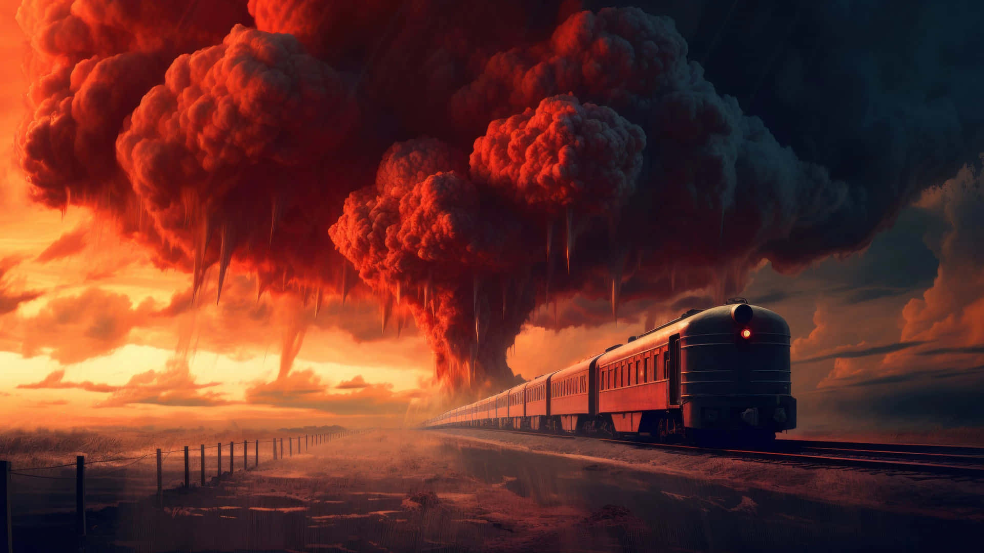 Apocalyptic_ Train_ Journey Wallpaper