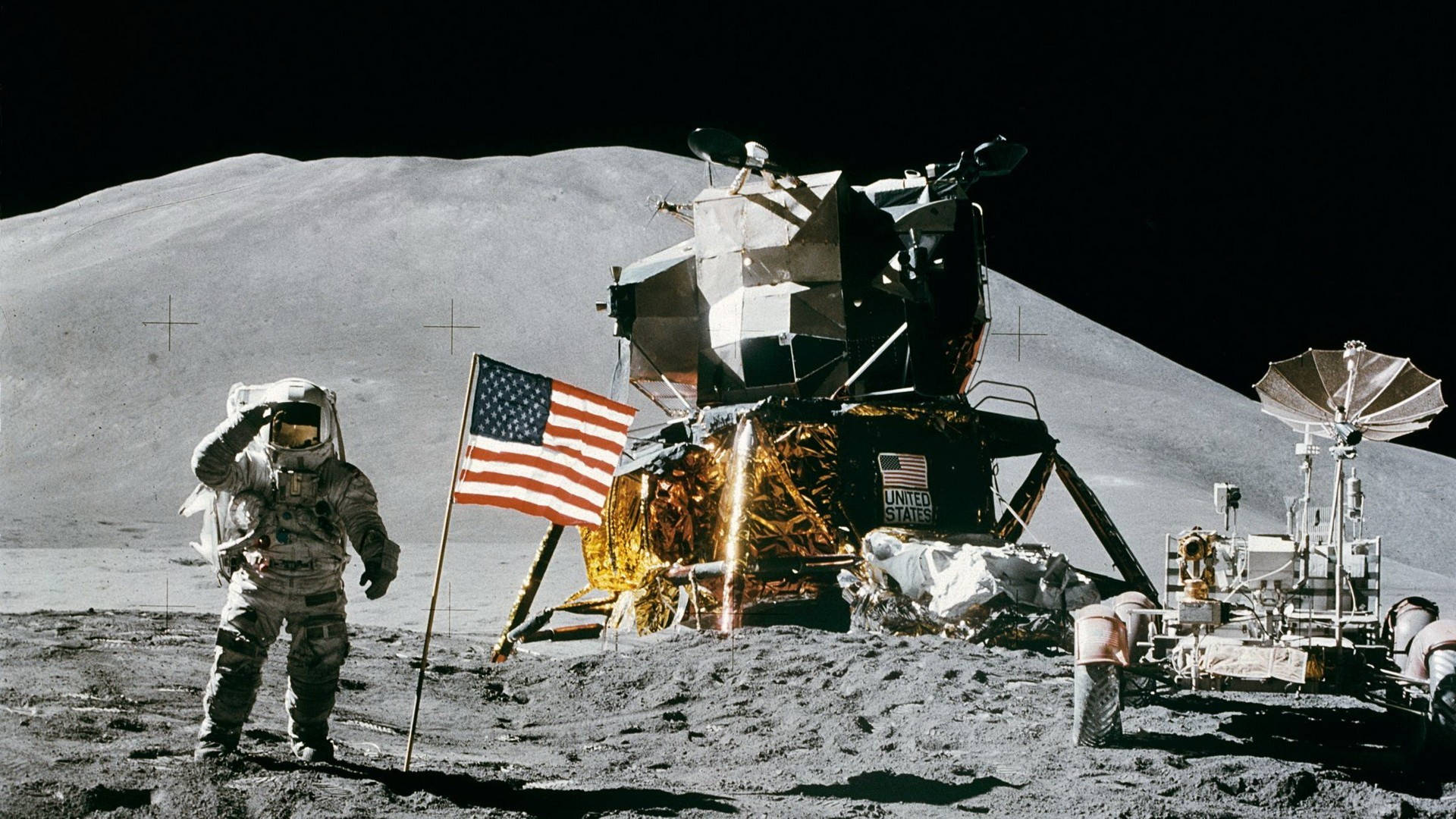 Apollo 11 American Flag Hd Background