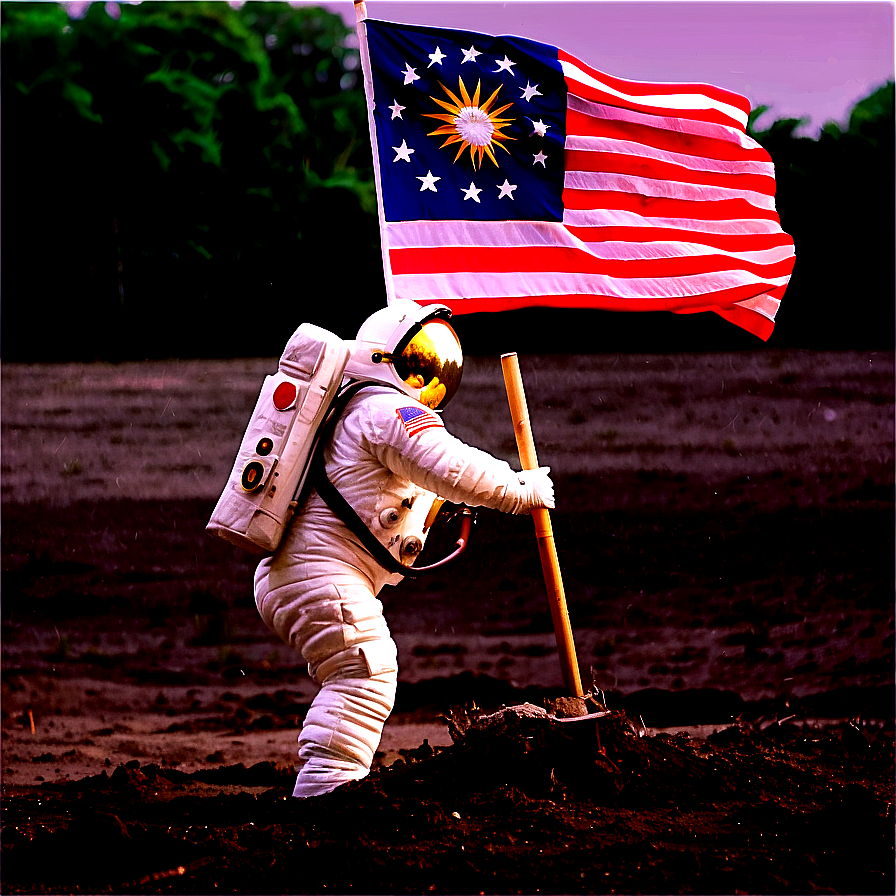 Apollo 11 Flag Planting Png Vqc PNG