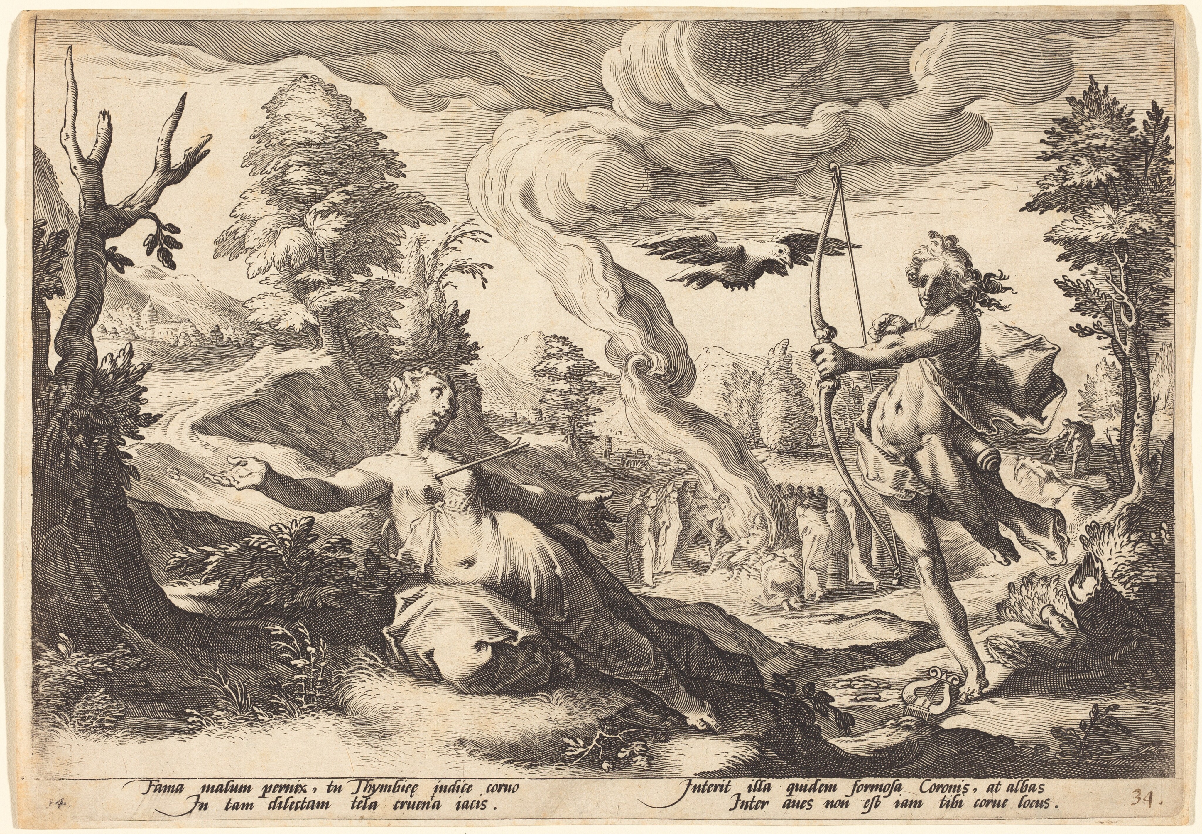 Apollo Killing Coronis Wallpaper
