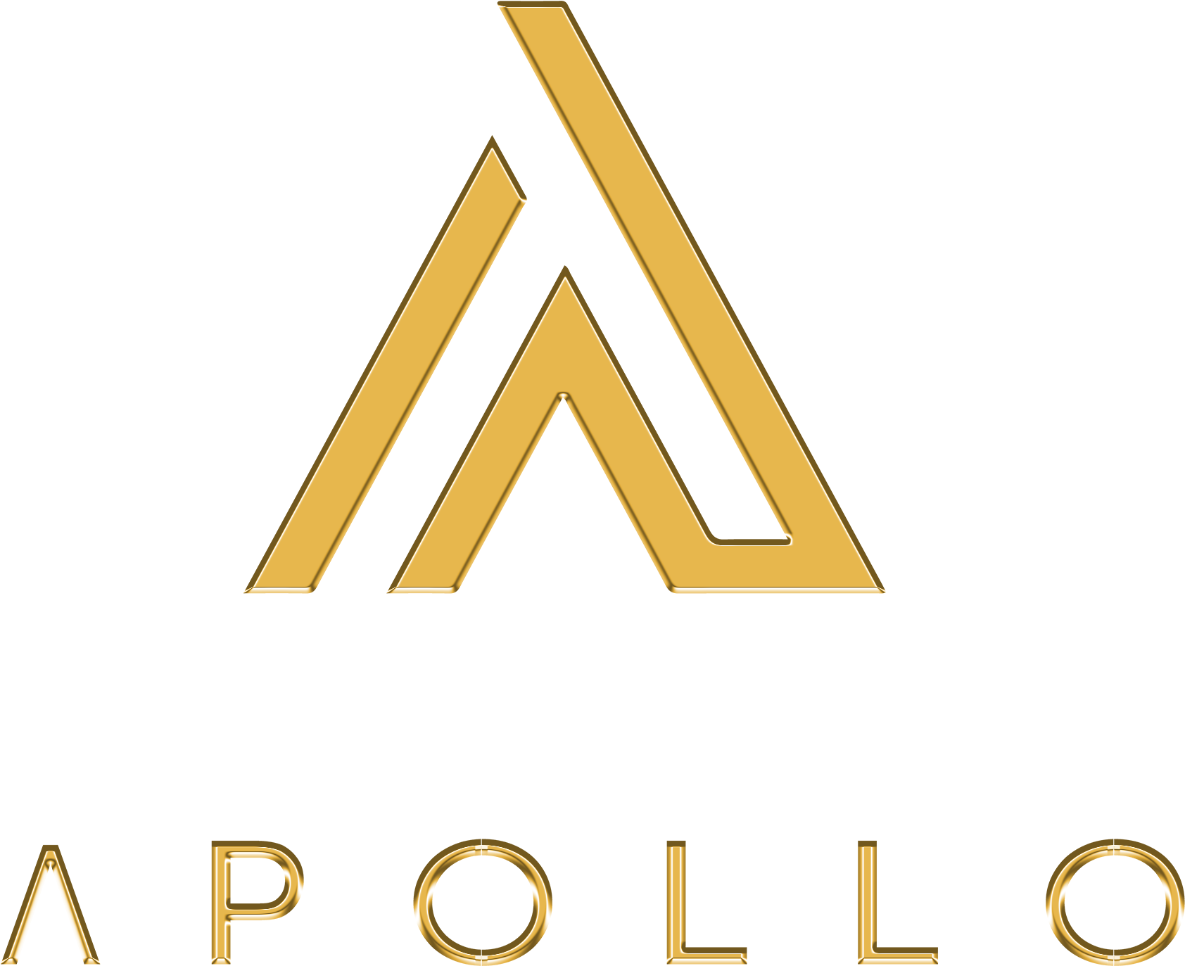Apollo Logo Goldon Teal Background PNG
