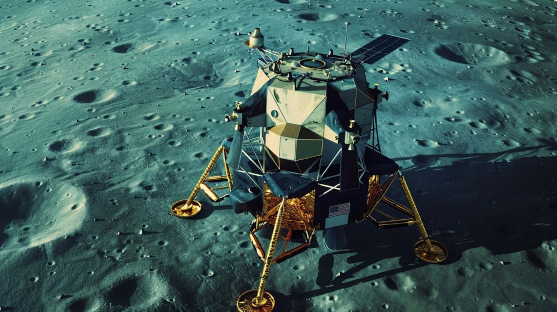 Apollo Lunar Module On Moon Surface Wallpaper