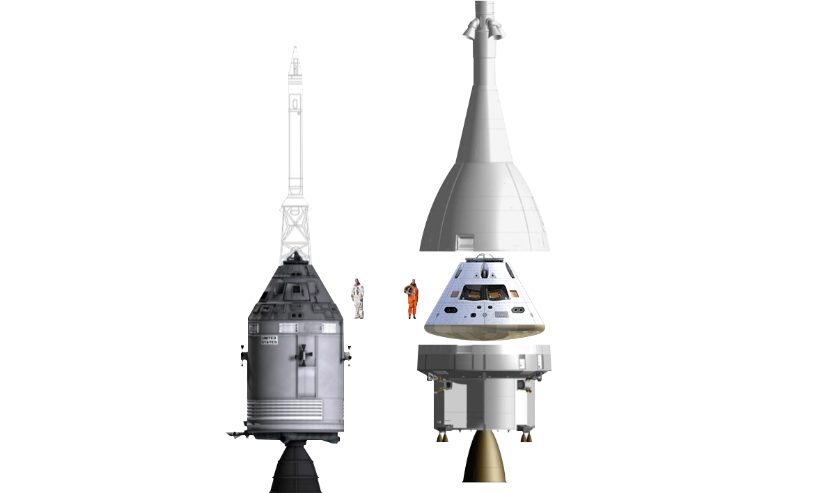 Apollo_vs_ Orion_ Spacecraft_ Comparison PNG