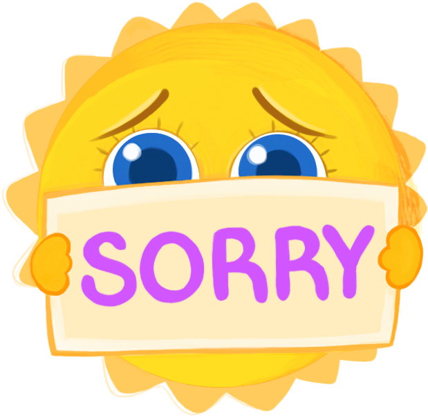 Apologetic Sun Character PNG