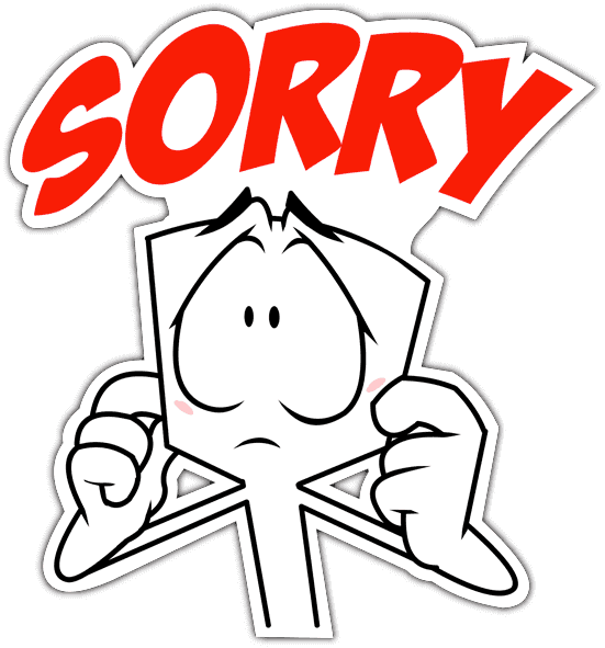 Apology Cartoon Character Holding Sign PNG
