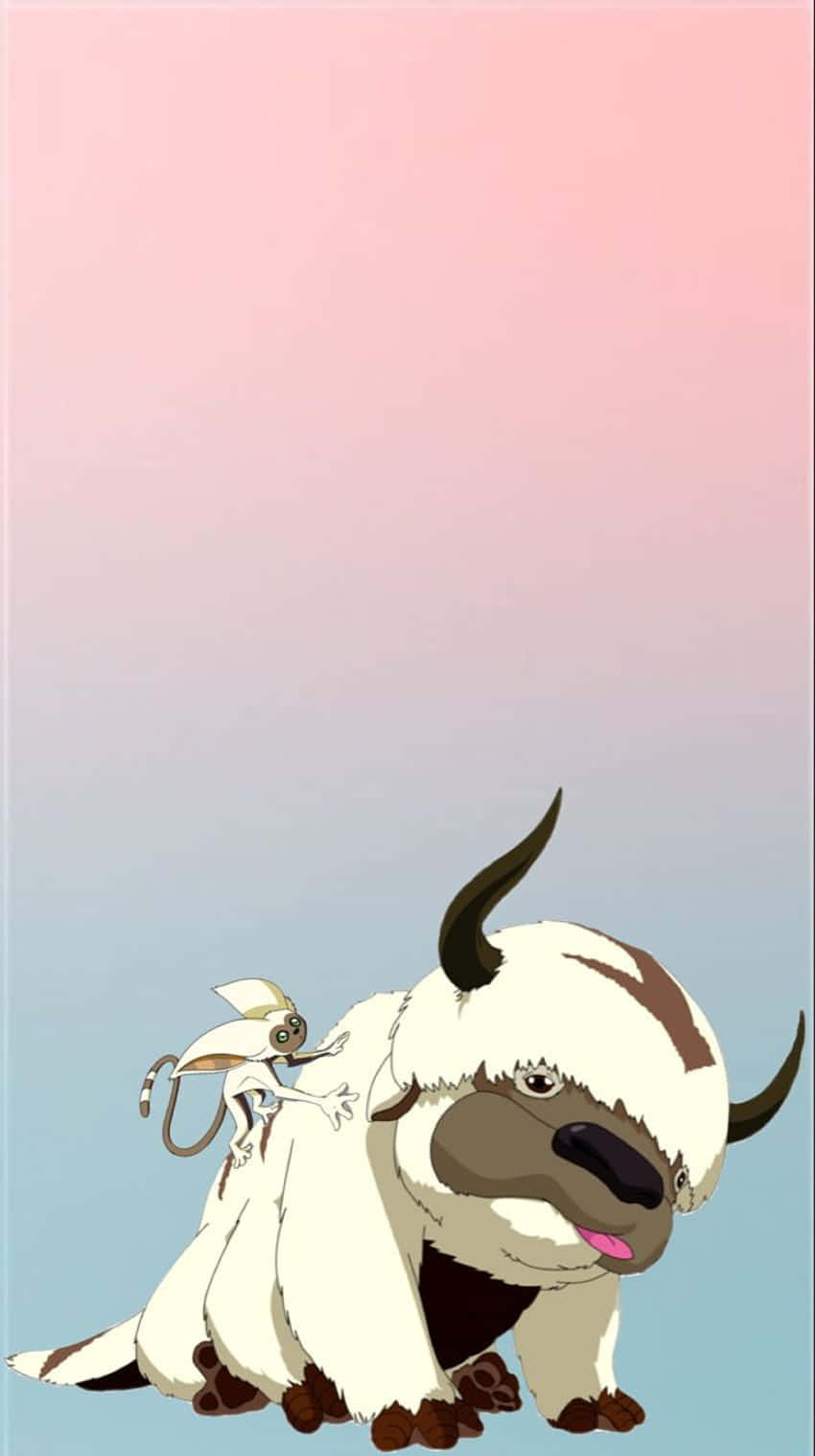 Appa En Momo Avatar Animatie Achtergrond