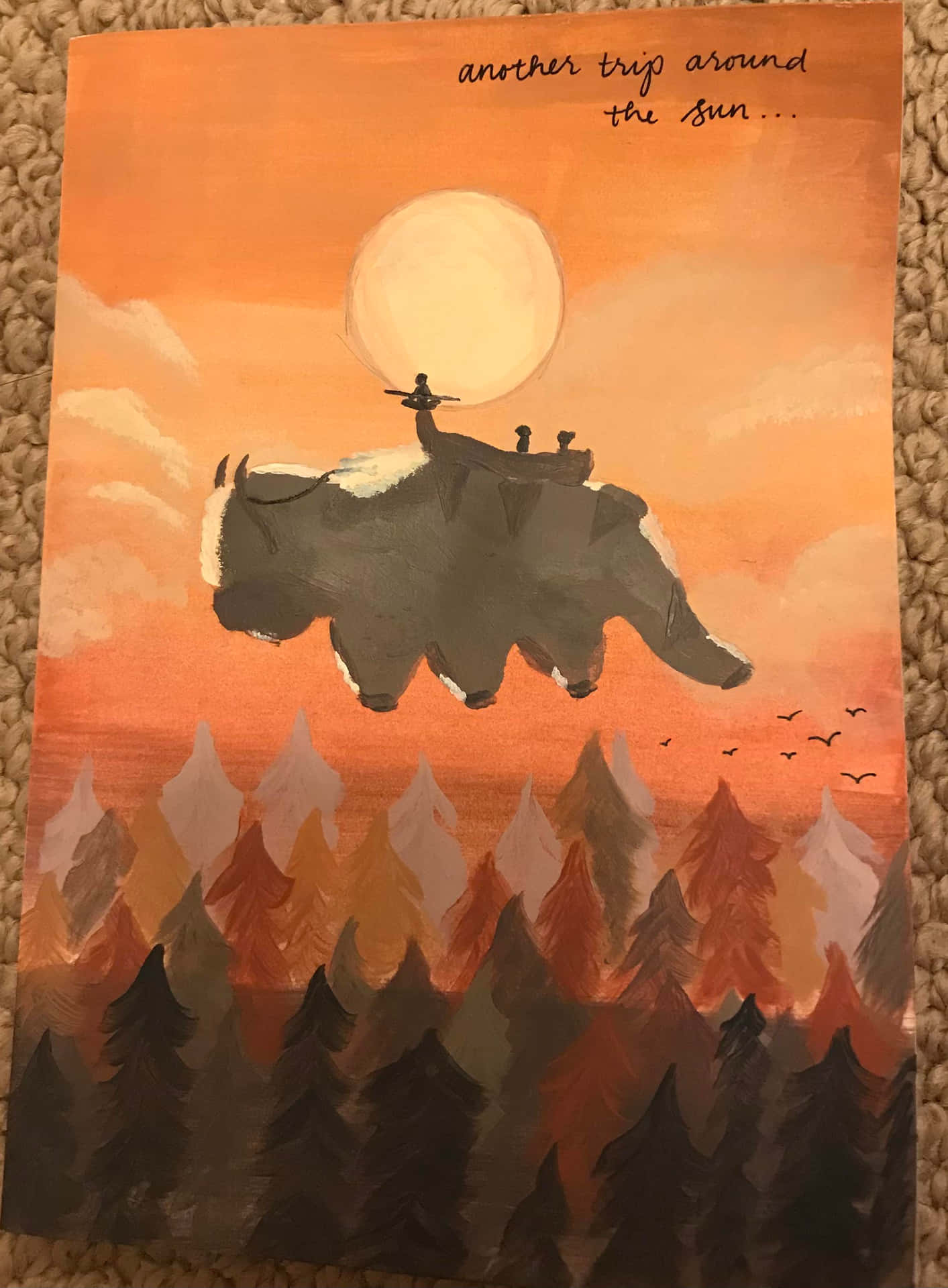 Appa Zonsondergang Vlucht Schilderij Achtergrond