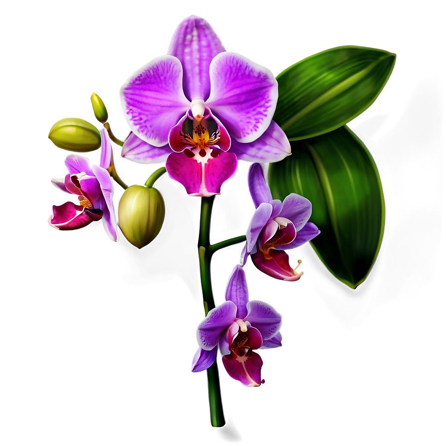 Appealing Orchid Illustration Png Ftq11 PNG