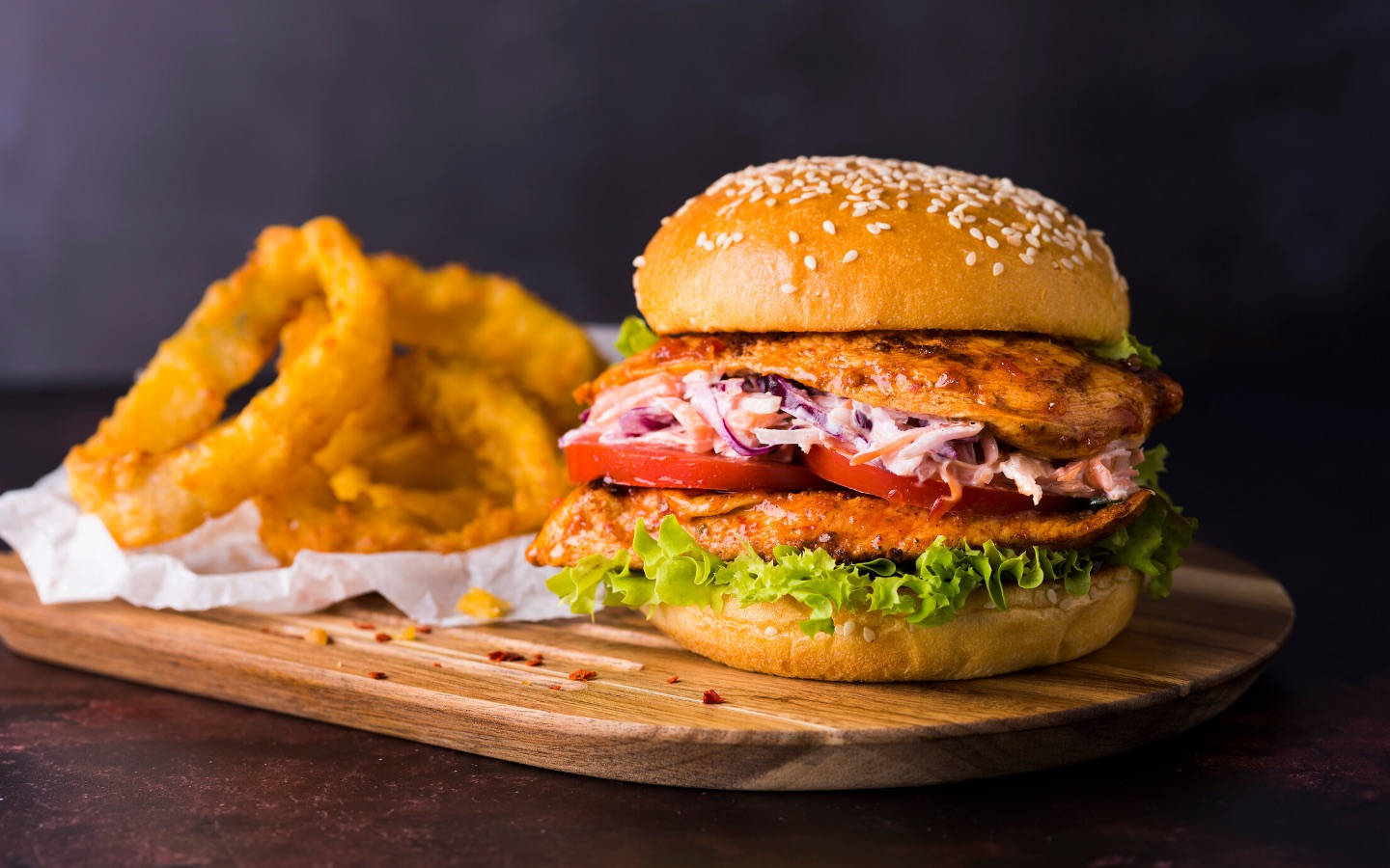 Enjoy the Spicy Kick - Tantalizing Peri Peri Chicken Burger Meal. Wallpaper
