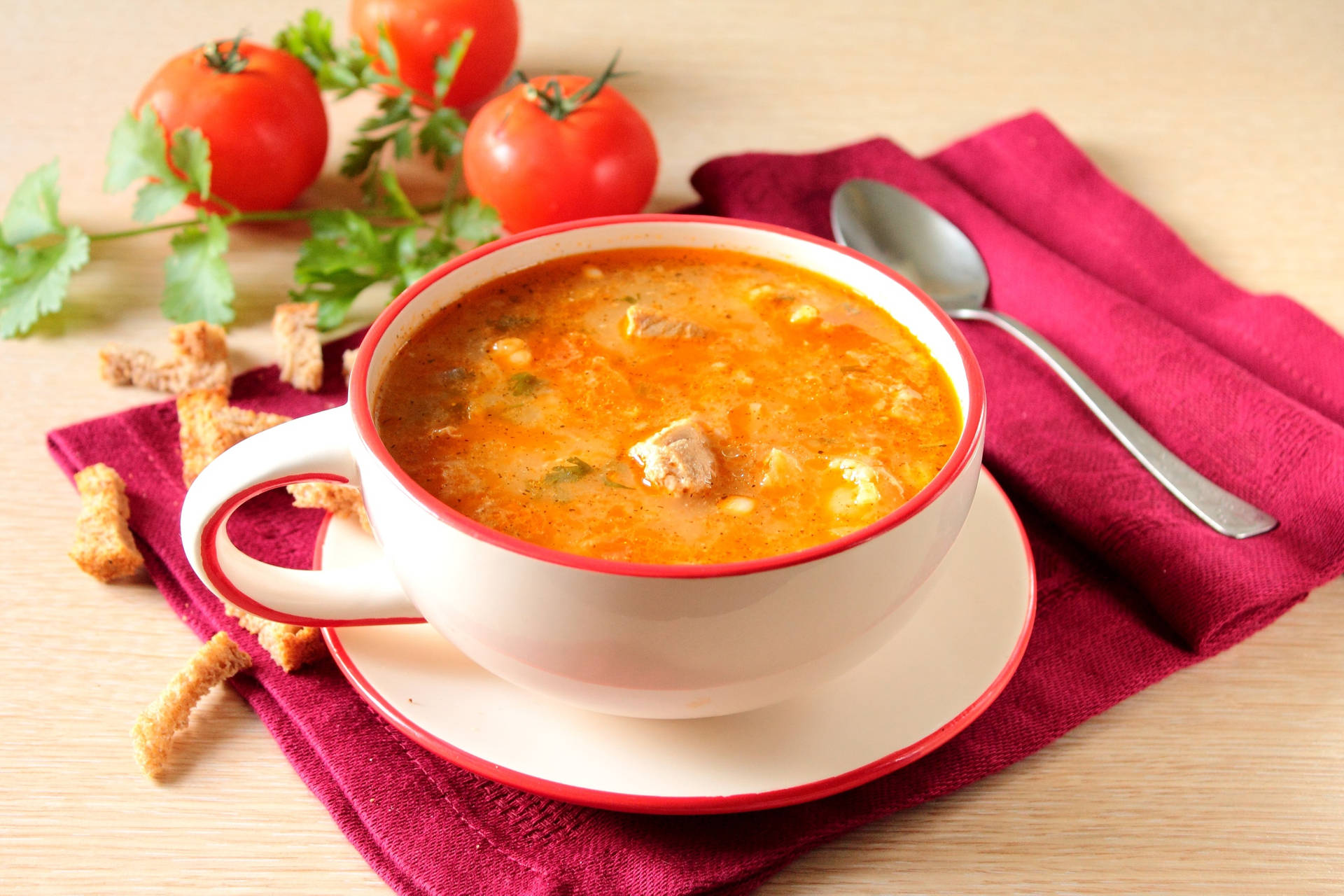 Appetizing Corn And Chicken Soup Wallpaper