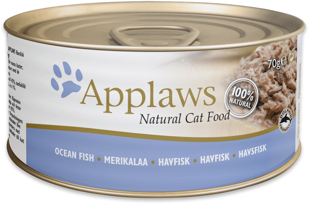 Applaws Natural Cat Food Ocean Fish Tin PNG