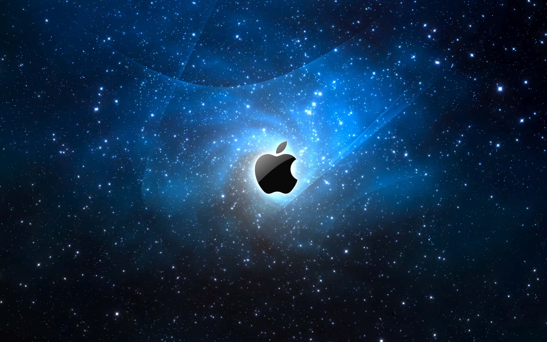 Apple Logo In The Space With Stars Wallpaper
