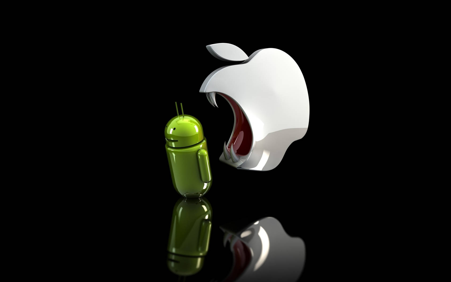Apple And Android Humor Wallpaper