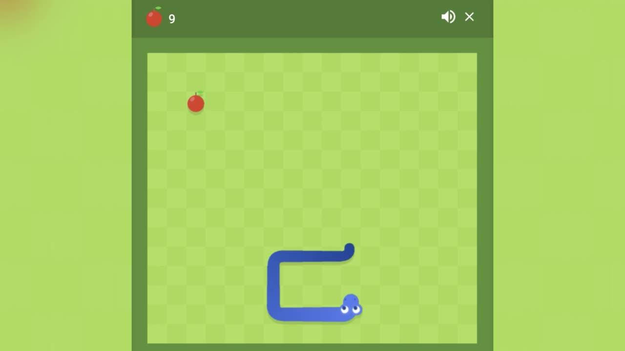 Apple And Blue Snake Game Wallpaper