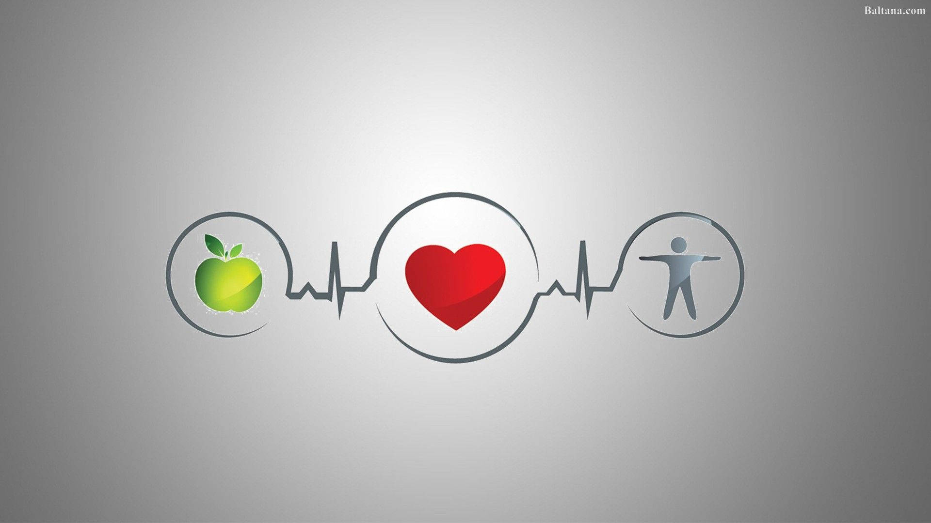 Æble og motion for god sundhed Wallpaper