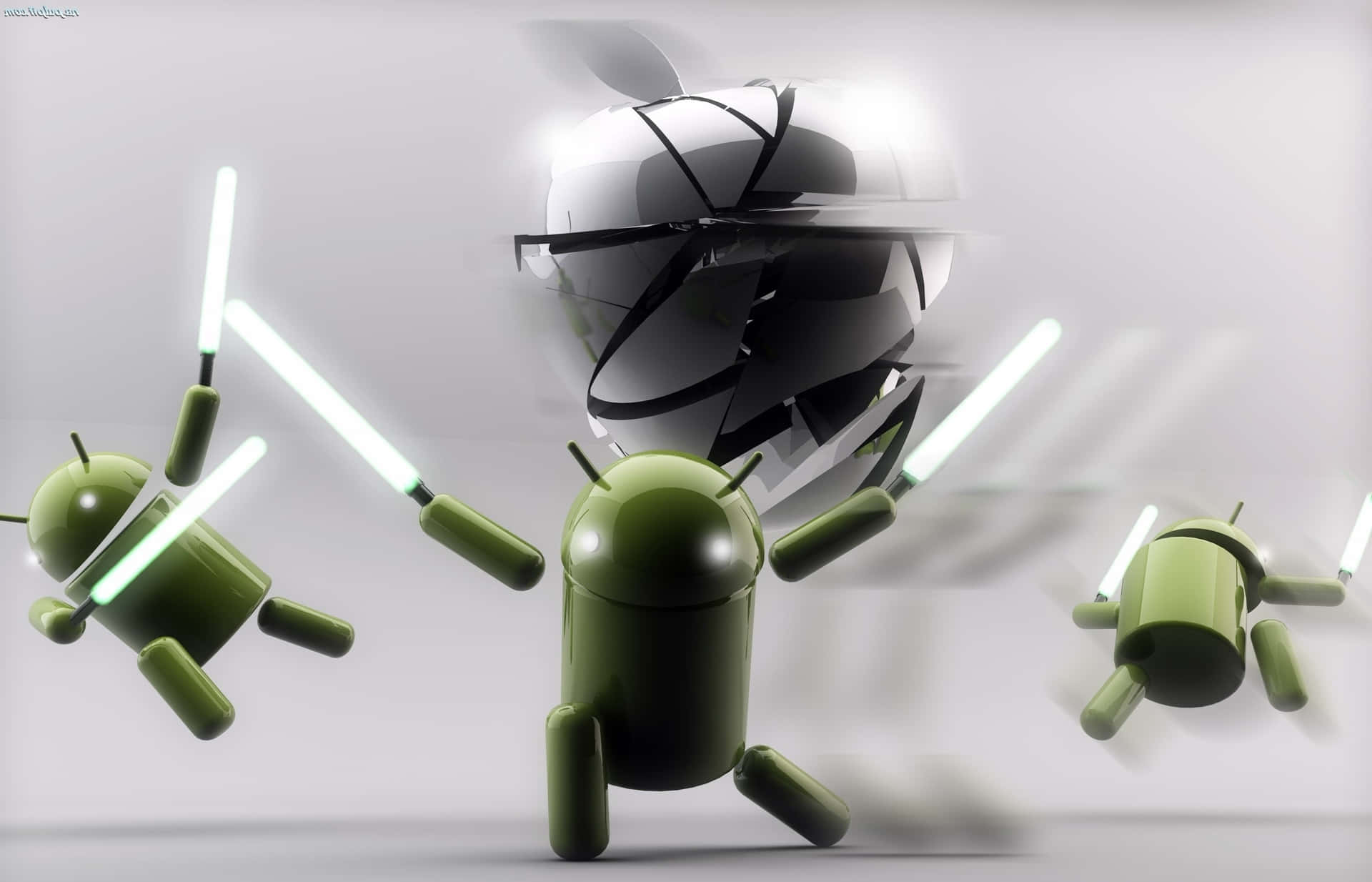 Apple Android Fight Wallpaper