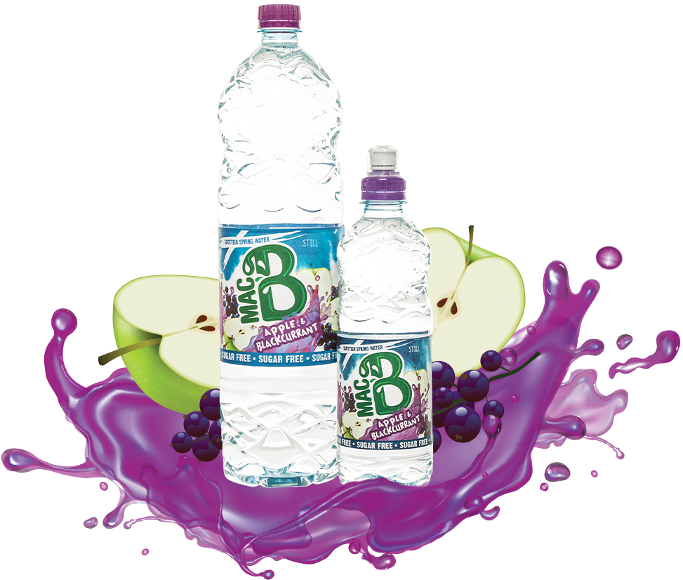 Apple Blackcurrant Flavored Water Bottles PNG