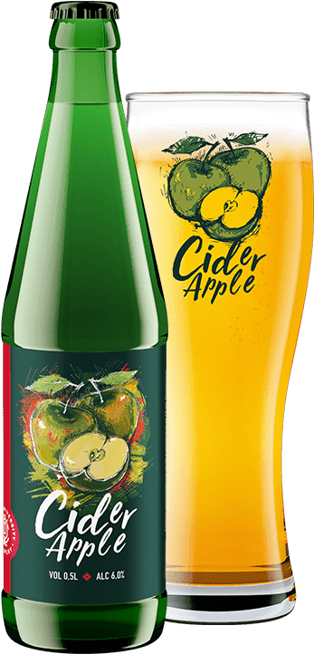 Apple Cider Bottleand Glass PNG