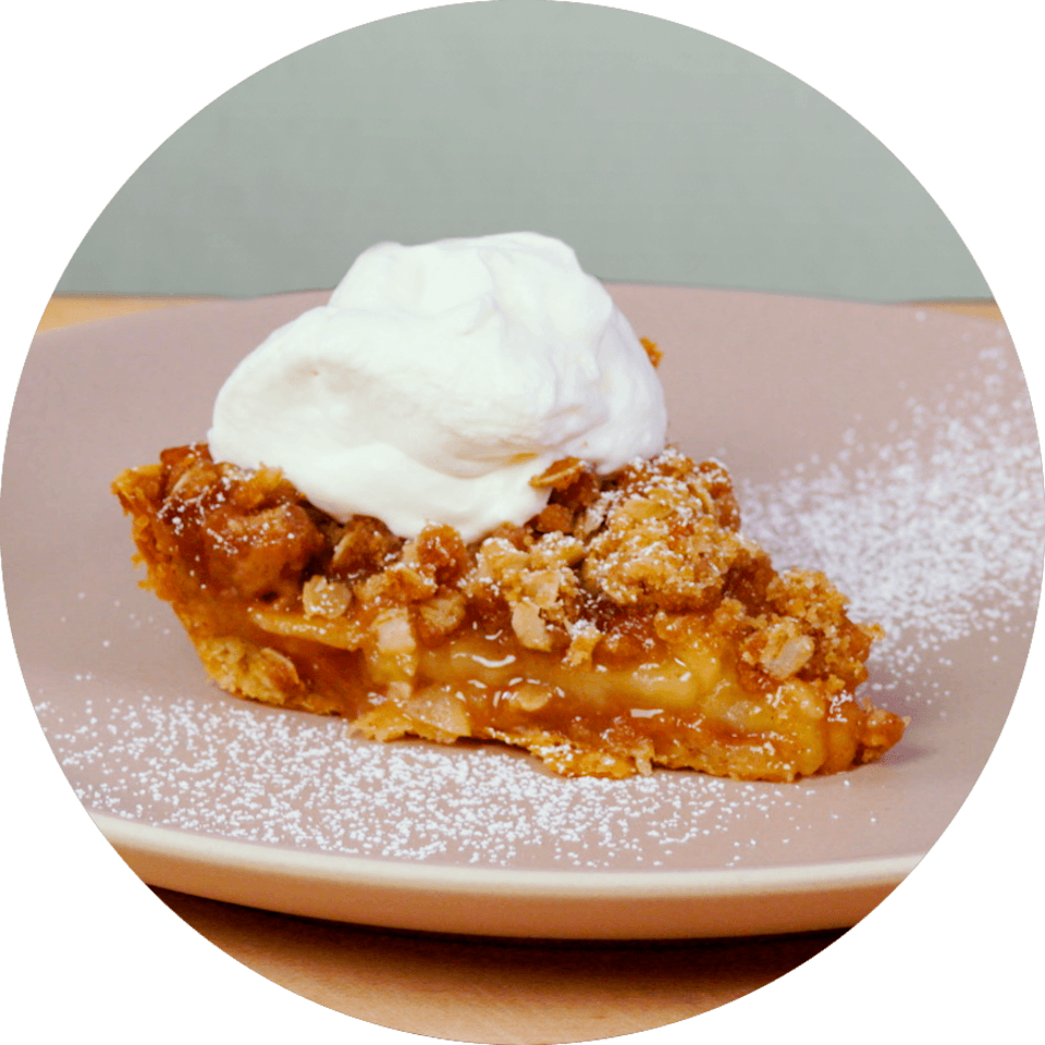 Apple Crumble Piewith Whipped Cream PNG