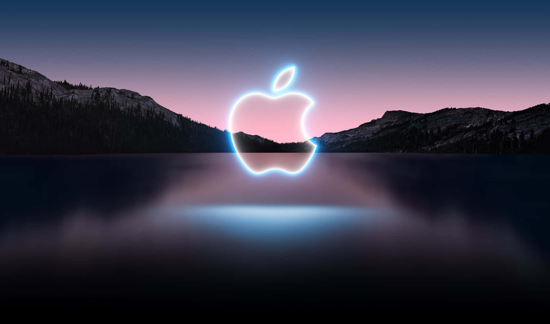 et apple logo i vandet om natten Wallpaper