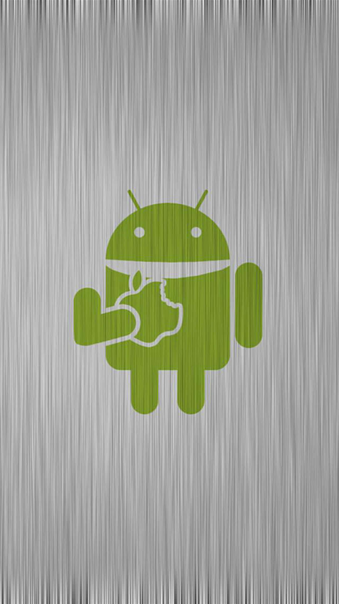 Apfel,der Das Grüne Android-logo Verschlingt. Wallpaper
