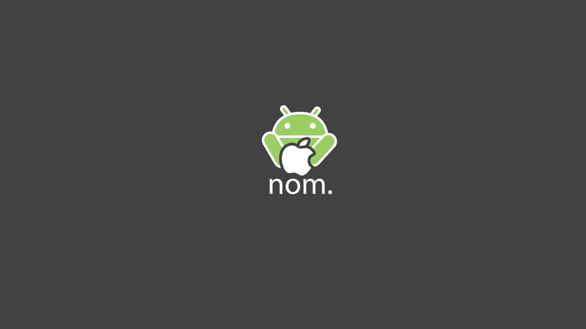 A Green Android Logo With The Word Nom Wallpaper