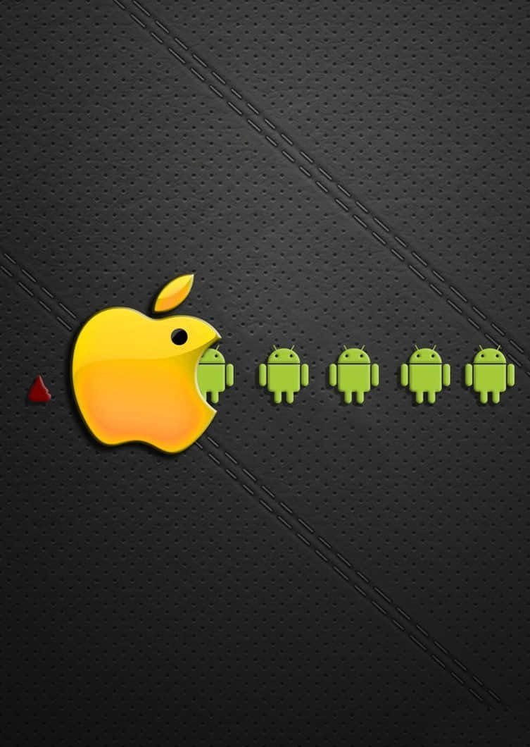 Funny Apple Eating Android Wallpaper