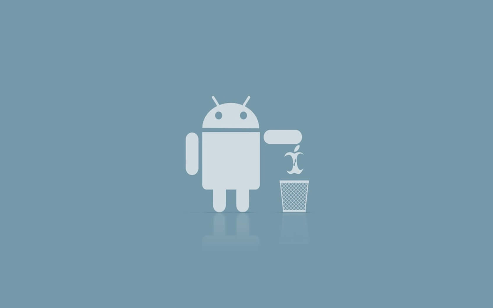 Apple Eating Android Throwing Wallpaper