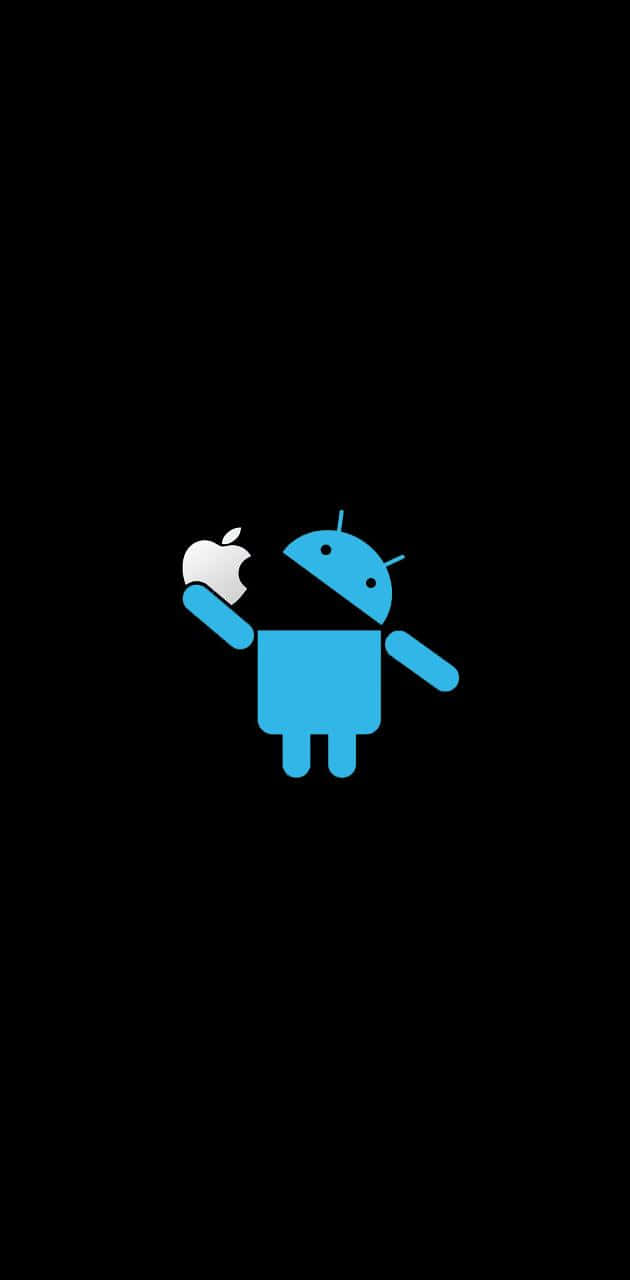 Apple Eating Blue Android Wallpaper