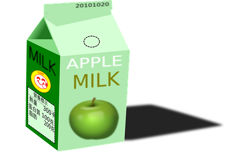 Apple Flavored Milk Carton PNG
