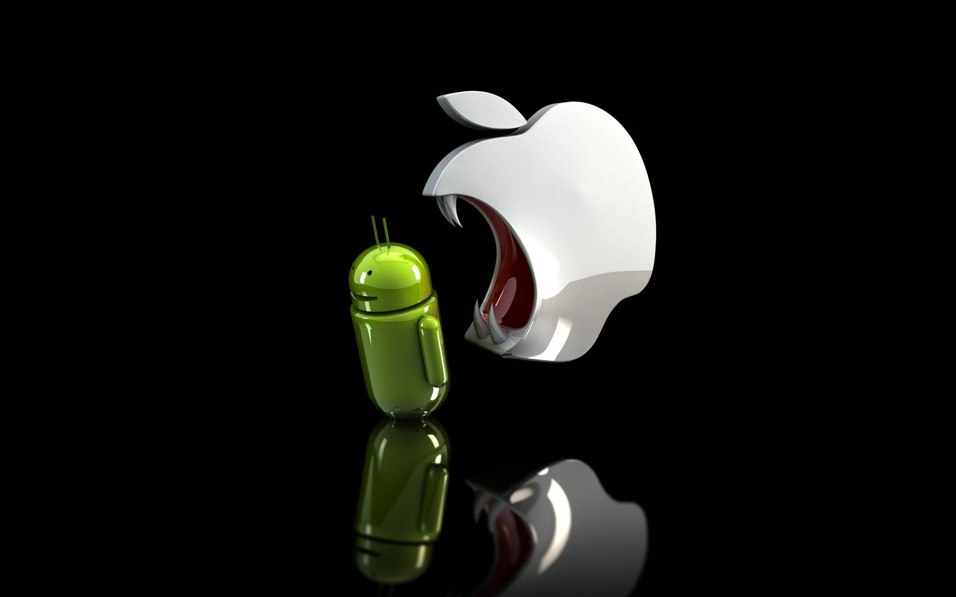 Unlogotipo De Apple Y Un Logotipo De Android Fondo de pantalla