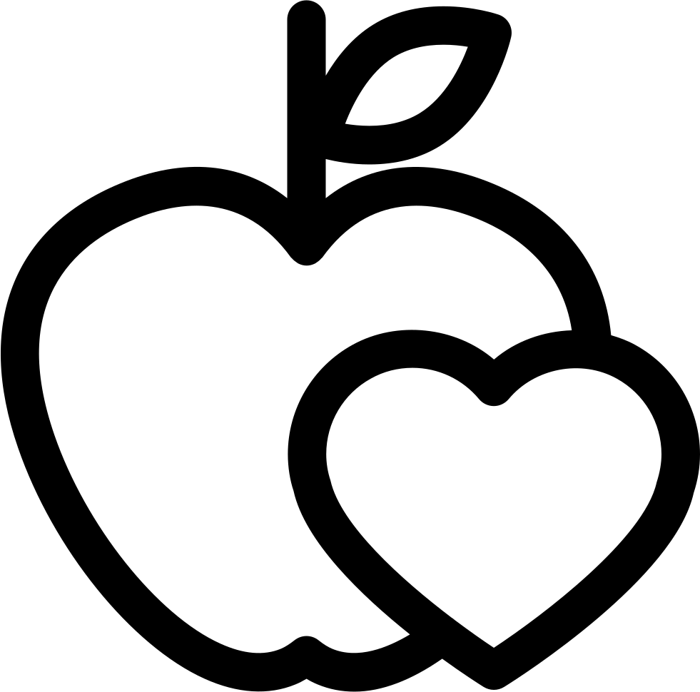 Apple Heart Outline Graphic PNG