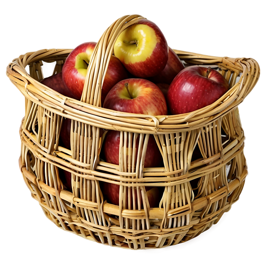 Apple In Basket Png 06132024 PNG