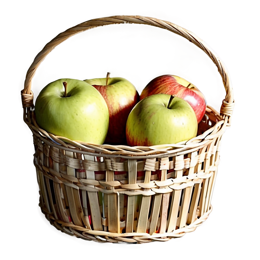 Apple In Basket Png 4 PNG