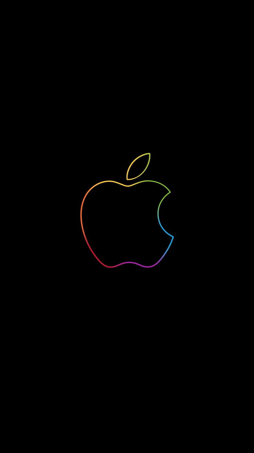Apple Iphone X Neon Colors Emblem Background