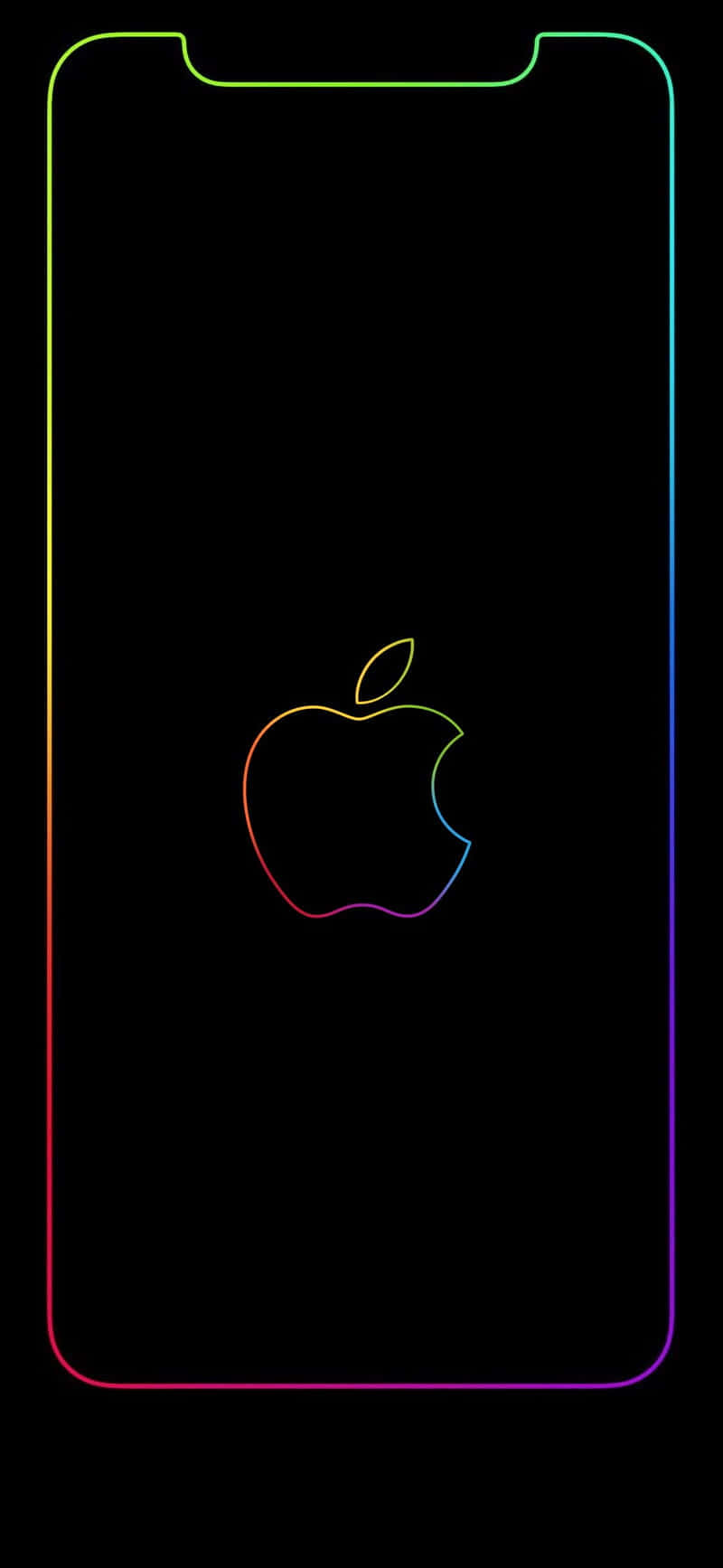 Apple Iphone X Neon Logo Background