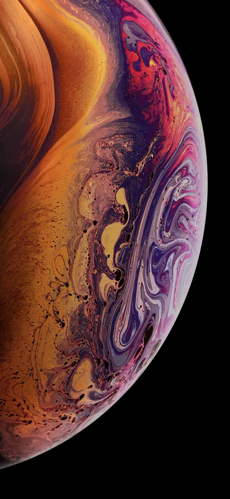 Apple Iphone Xs Orange Purple Bubble Wallpaper