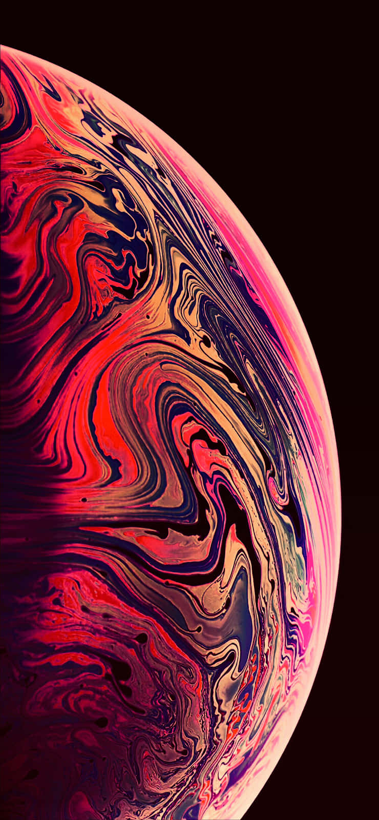 Apple Iphone Xs Pink Fluid Bubble Wallpaper
