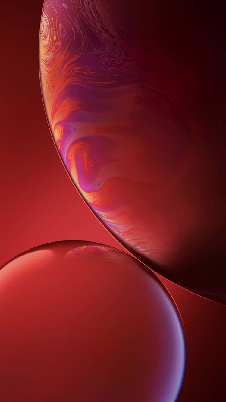 Apple Iphone Xs Two Red Bubbles Wallpaper